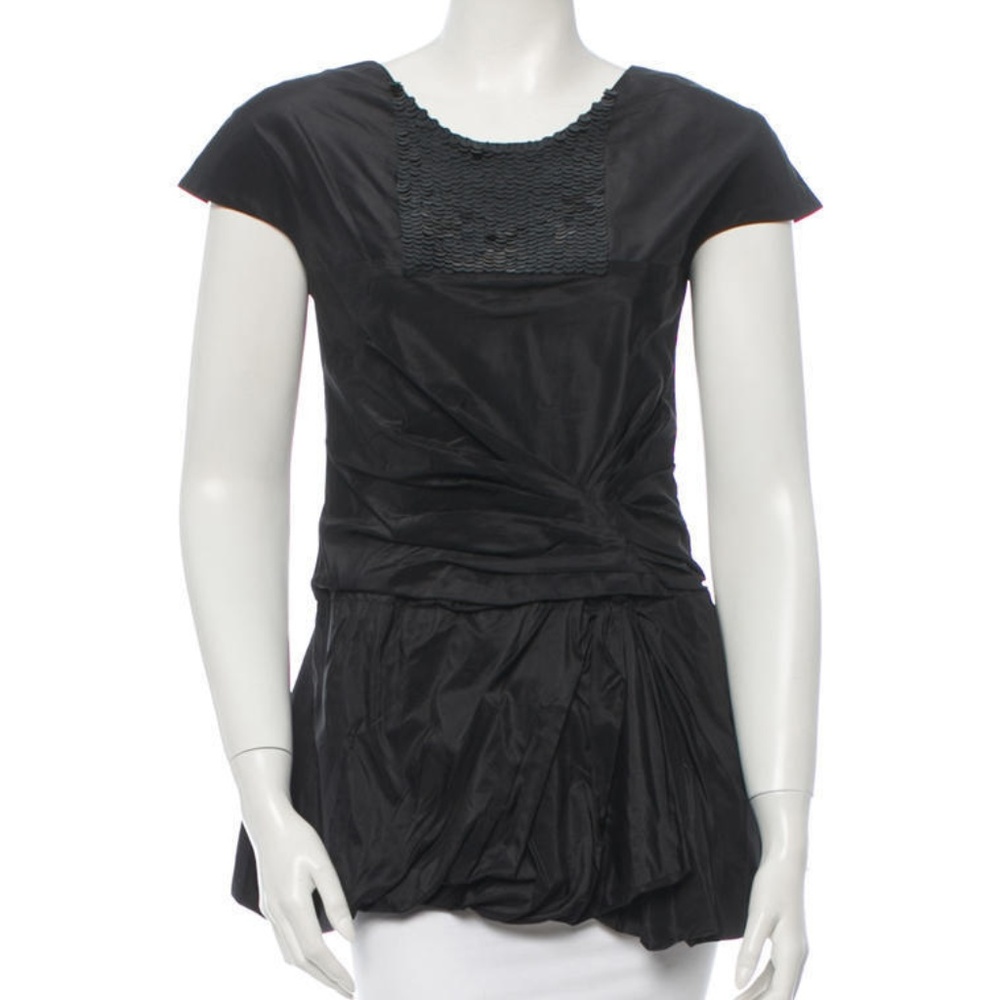 VERA WANG SEQUIN TAFFETA BLOUSE